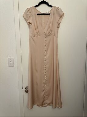 Bohme Cream Button-Front V-Neck Dress